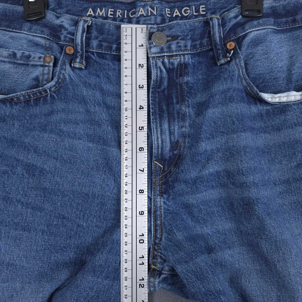 American‎ Eagle Classic Bootcut Jeans Mens 36x34 (Fits 36x32) Blue Whisker Denim